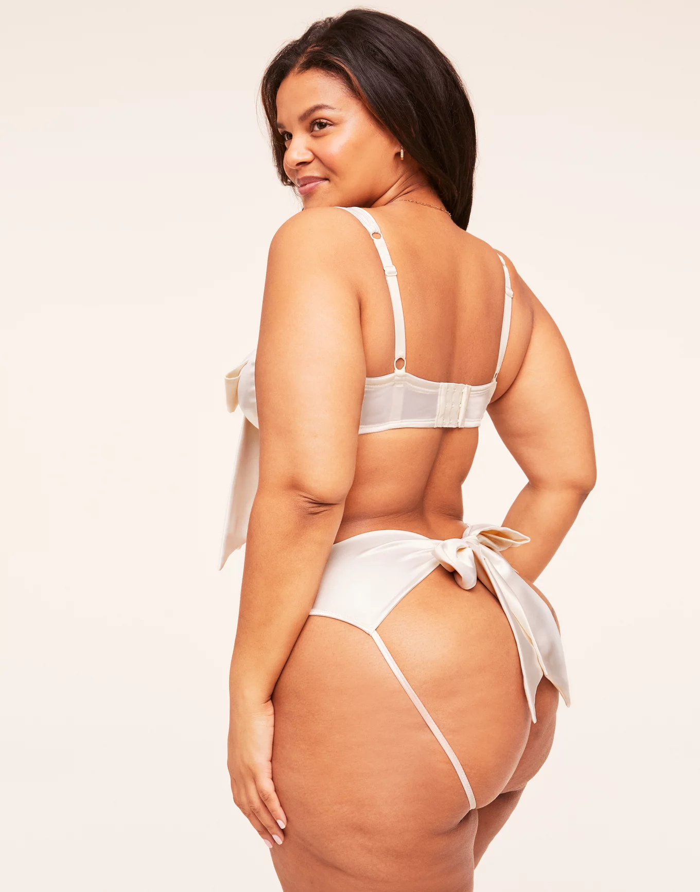 Plus Size Open Back Panty With Bow, Plus Size Open Crotch Panty