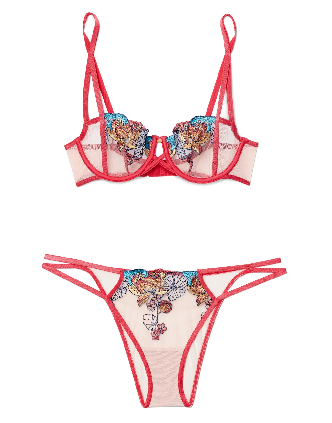 LACE INSET BALCONETTE BRA - RED – Big Bang Faena