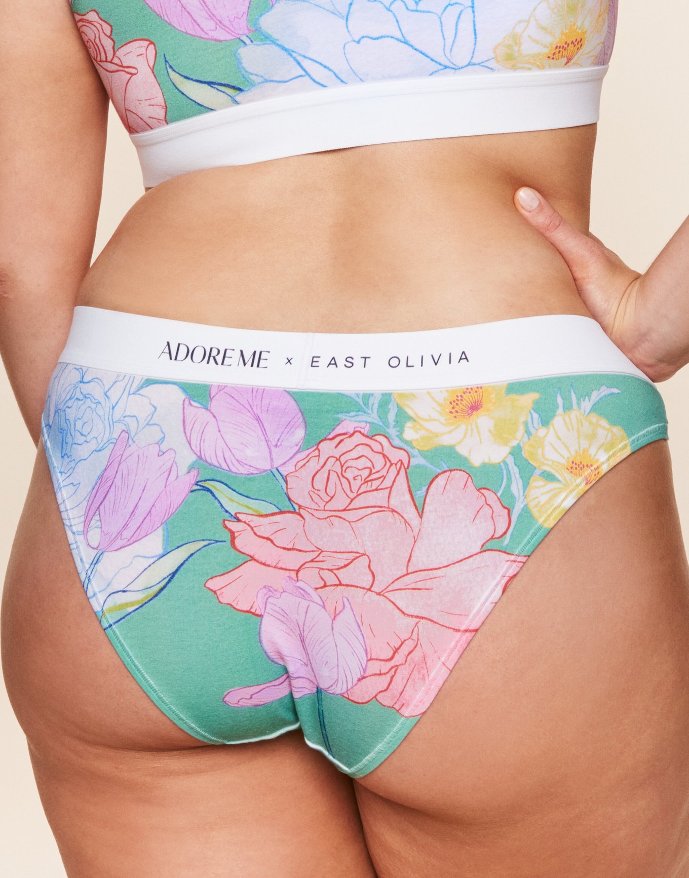 Adore Me x East Olivia Bikini Floral Green Plus, 2X-4X | Adore Me