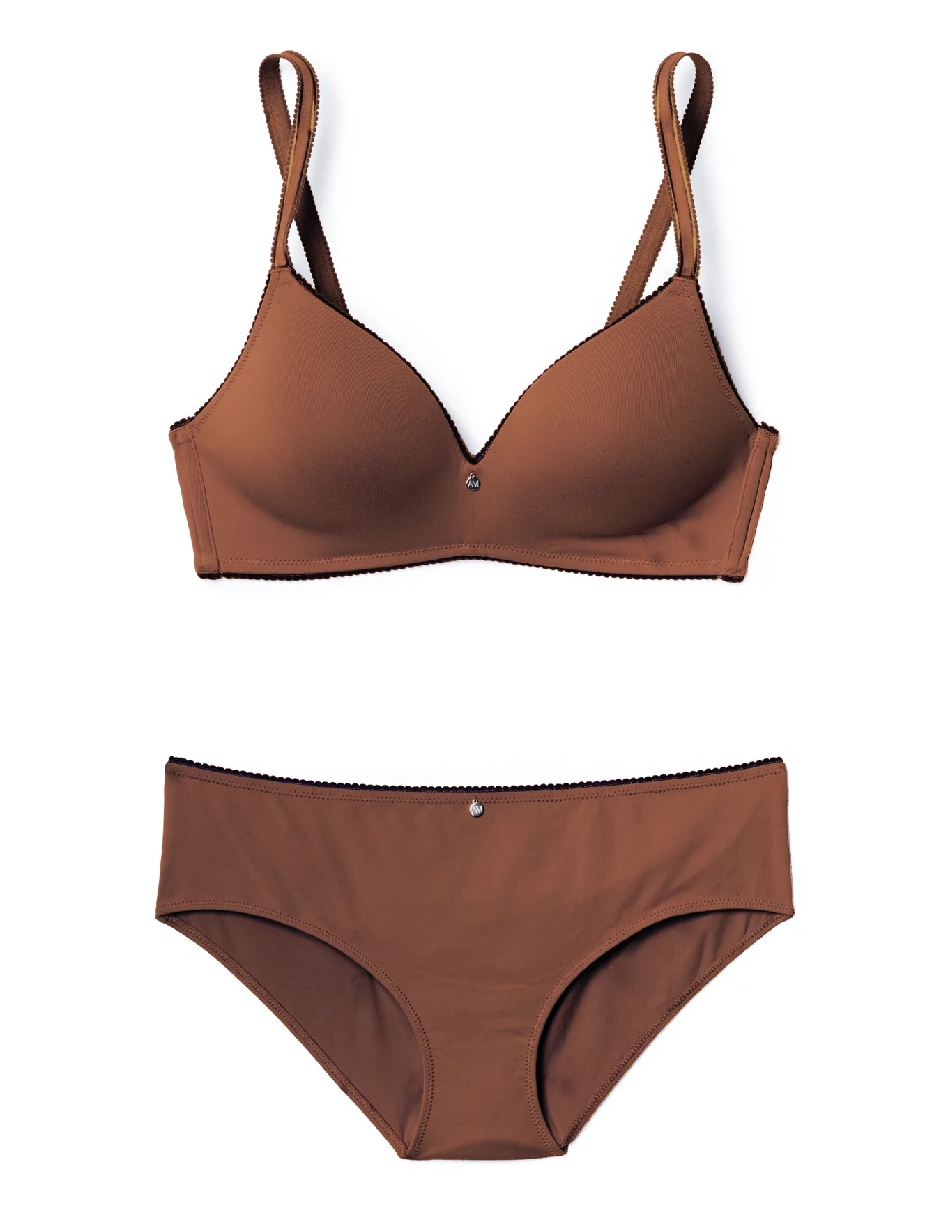 Buy online Brown Bras And Panty Set from lingerie for Women by