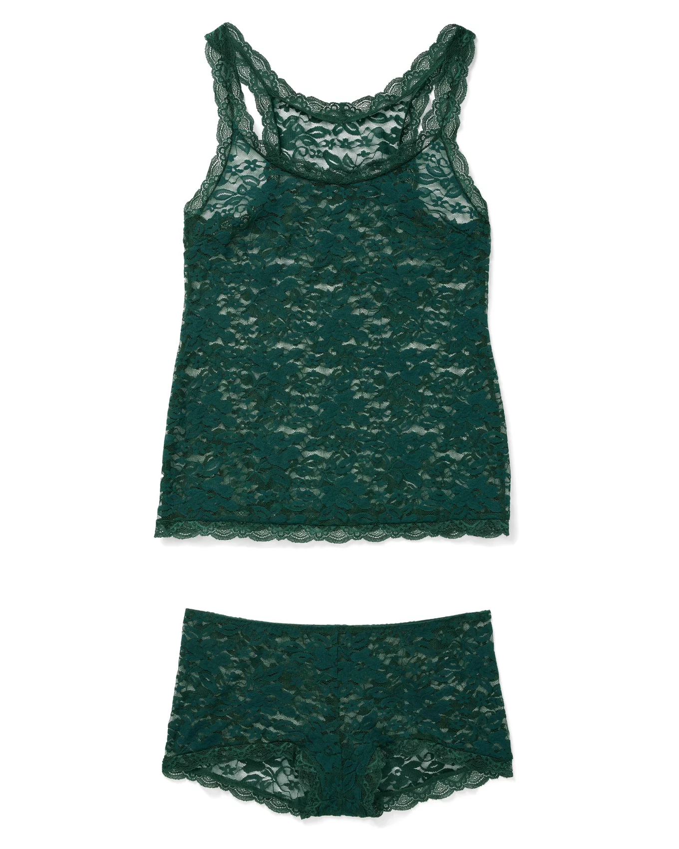 Roanne Dark Green Plus Tank and Short Set, XL-4X