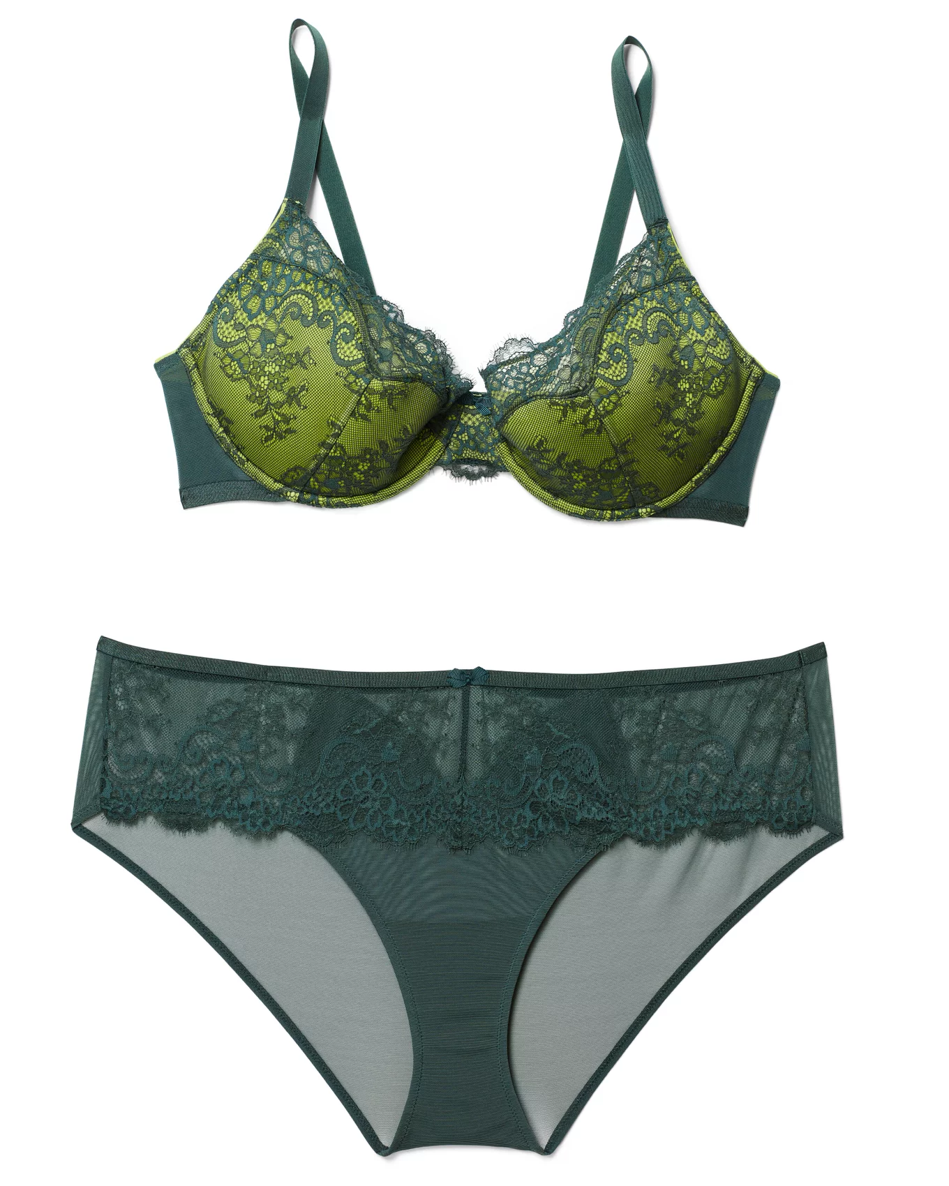Women Cotton Bra Panty Set for Lingerie Set ( Pack of 1 ) ( Color : Green )