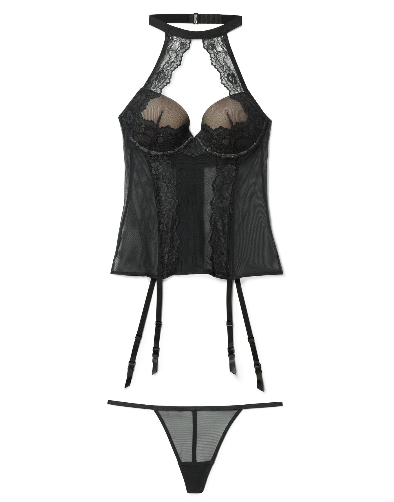 Shelly Black Bustier, 30B-38DD | Adore Me