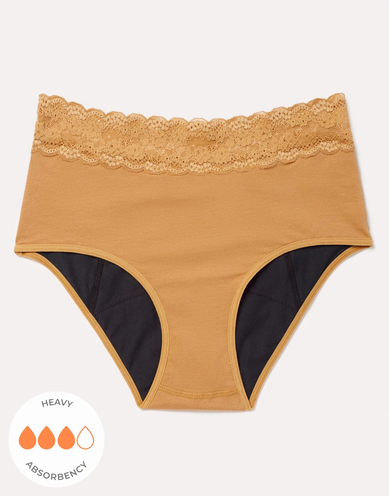 Ella Midi Brief Brown Cotton Period Panties, XS