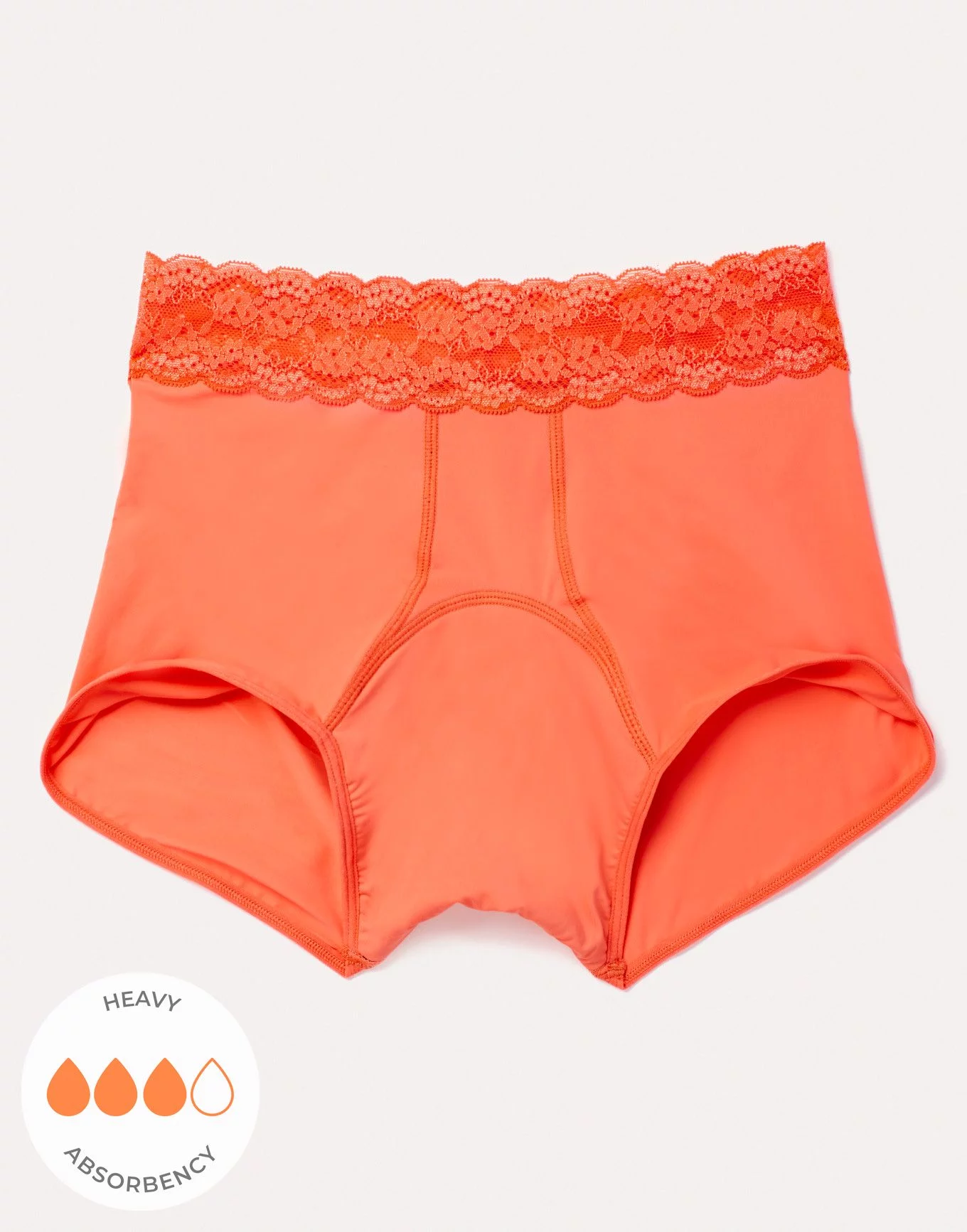 Cindy Cheeky Medium Orange Plus Period Panties, 0X-4X