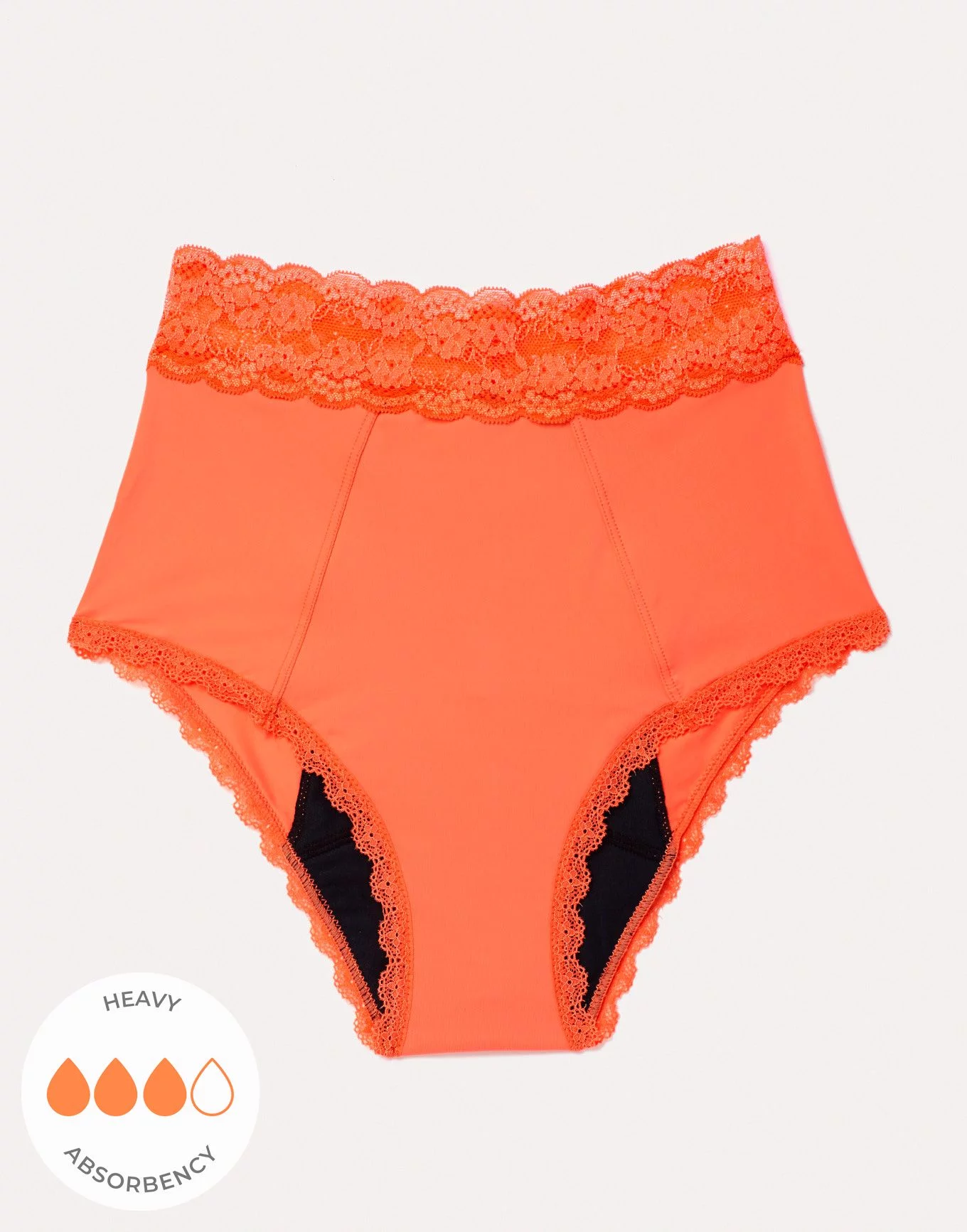 Amelia High Waisted Medium Orange Period Panties, XS-S | Adore Me