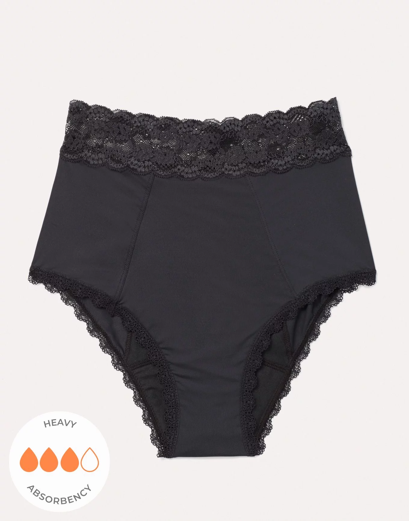Womens Black 2pk Seamless Period Underwear High Waisted Briefs
