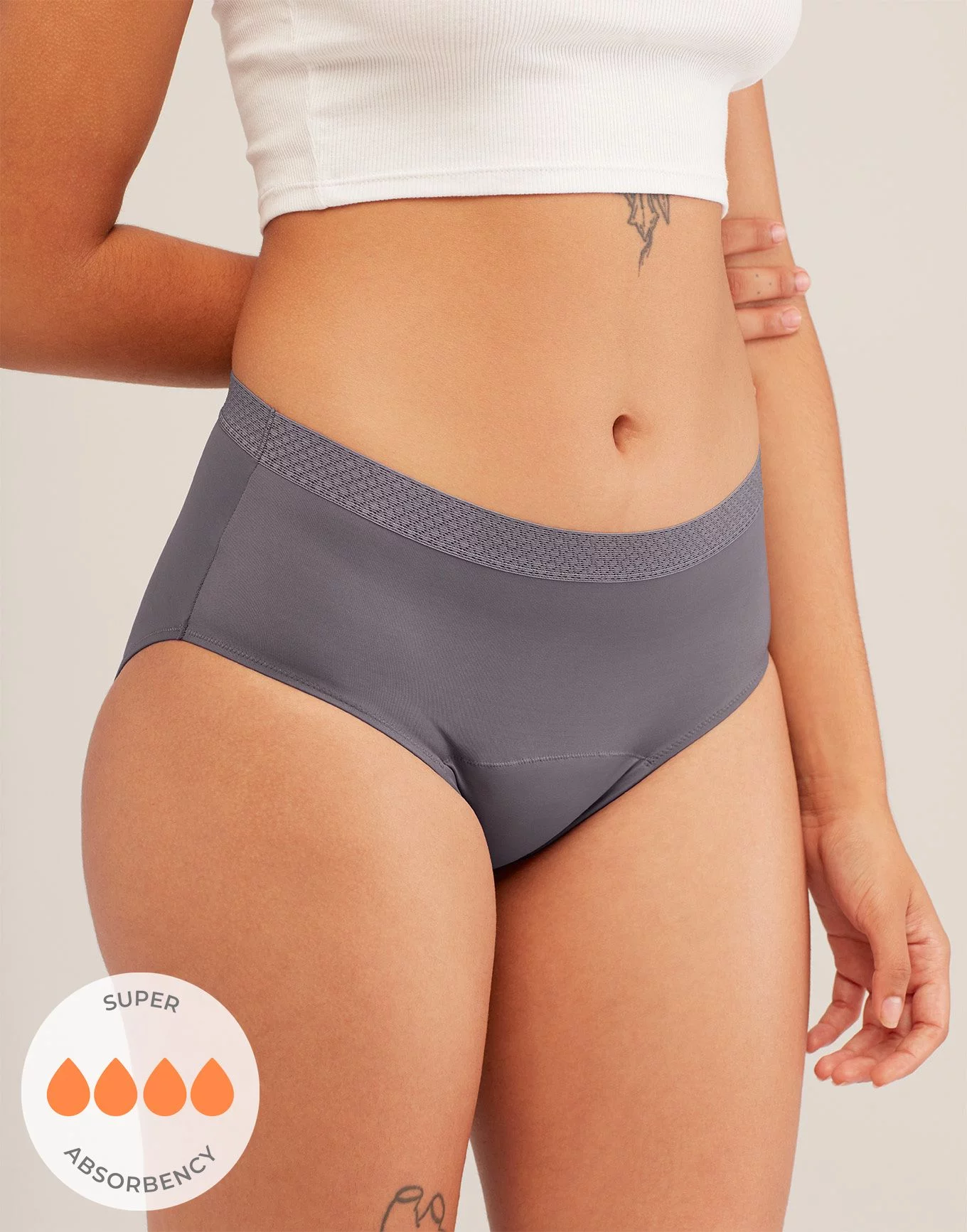 Mey Mood Series 49865 Women's Mini Briefs - Underwear with Deep Seat -  Breathable Material, Light grey-blend : : Fashion