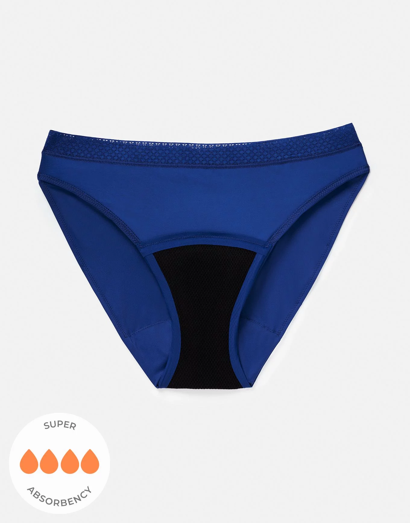 Katelin Bikini Dark Blue Plus Period Panties, 0X-4X