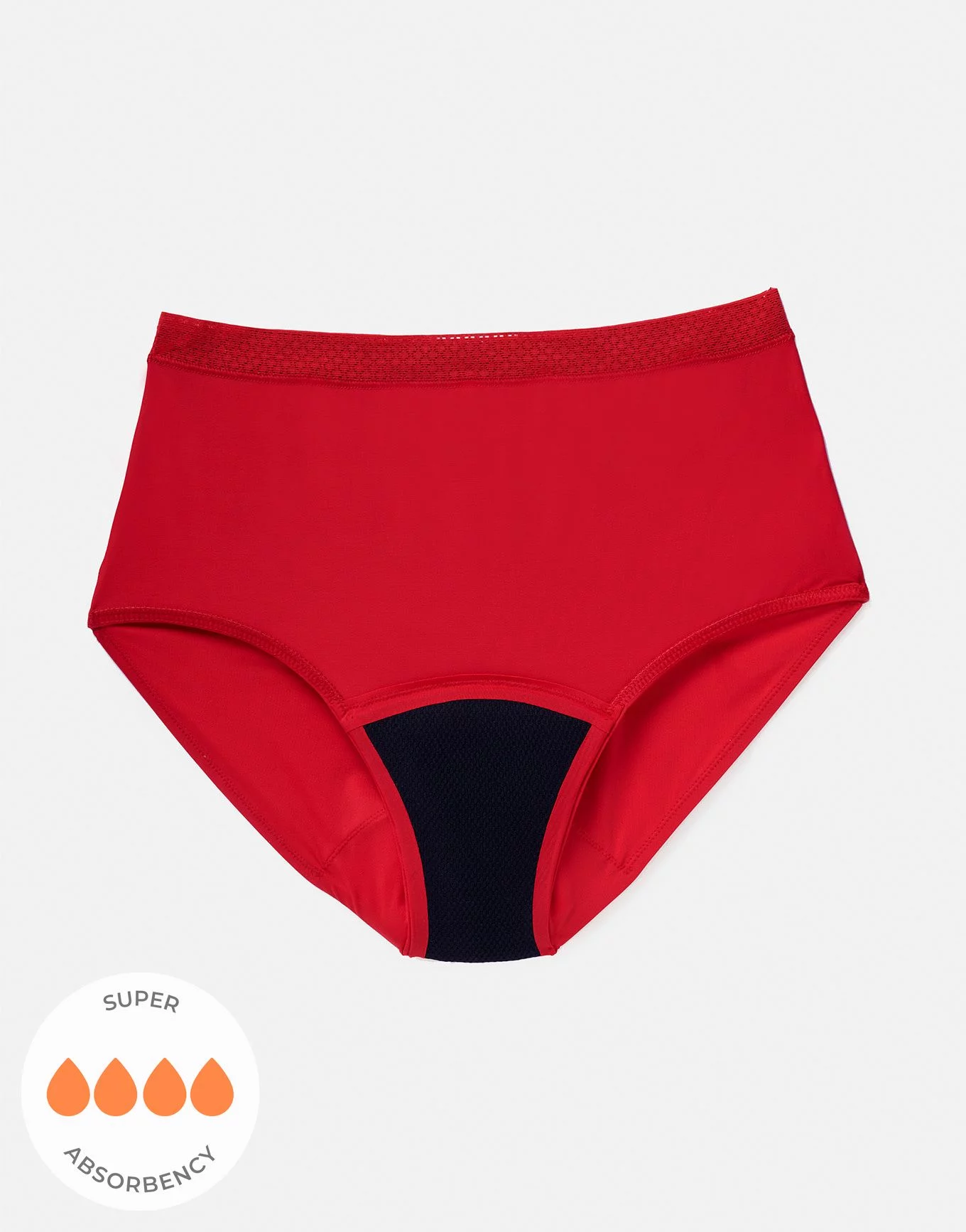 Jess High Waisted Dark Red Period Panties, XS-XL