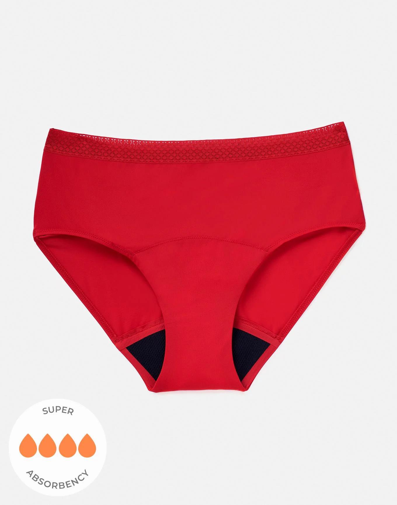 Lady Basic Black/Fire Red Cotton Period Panties – Bamblish