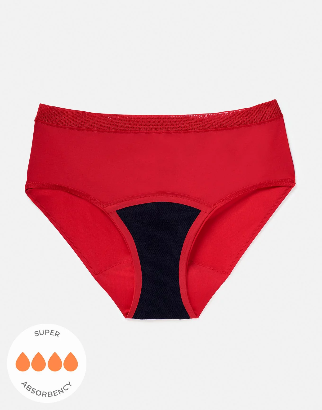 Madison Midi Brief Dark Red Period Panties, XS-XL