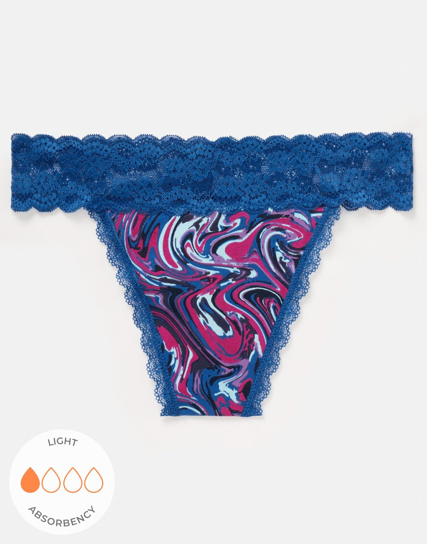 Lily Thong Novelty Blue Period Panties