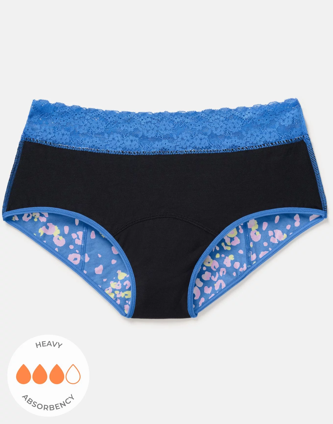 Ella Midi Brief Tie Dye Blue Period Panties, XS