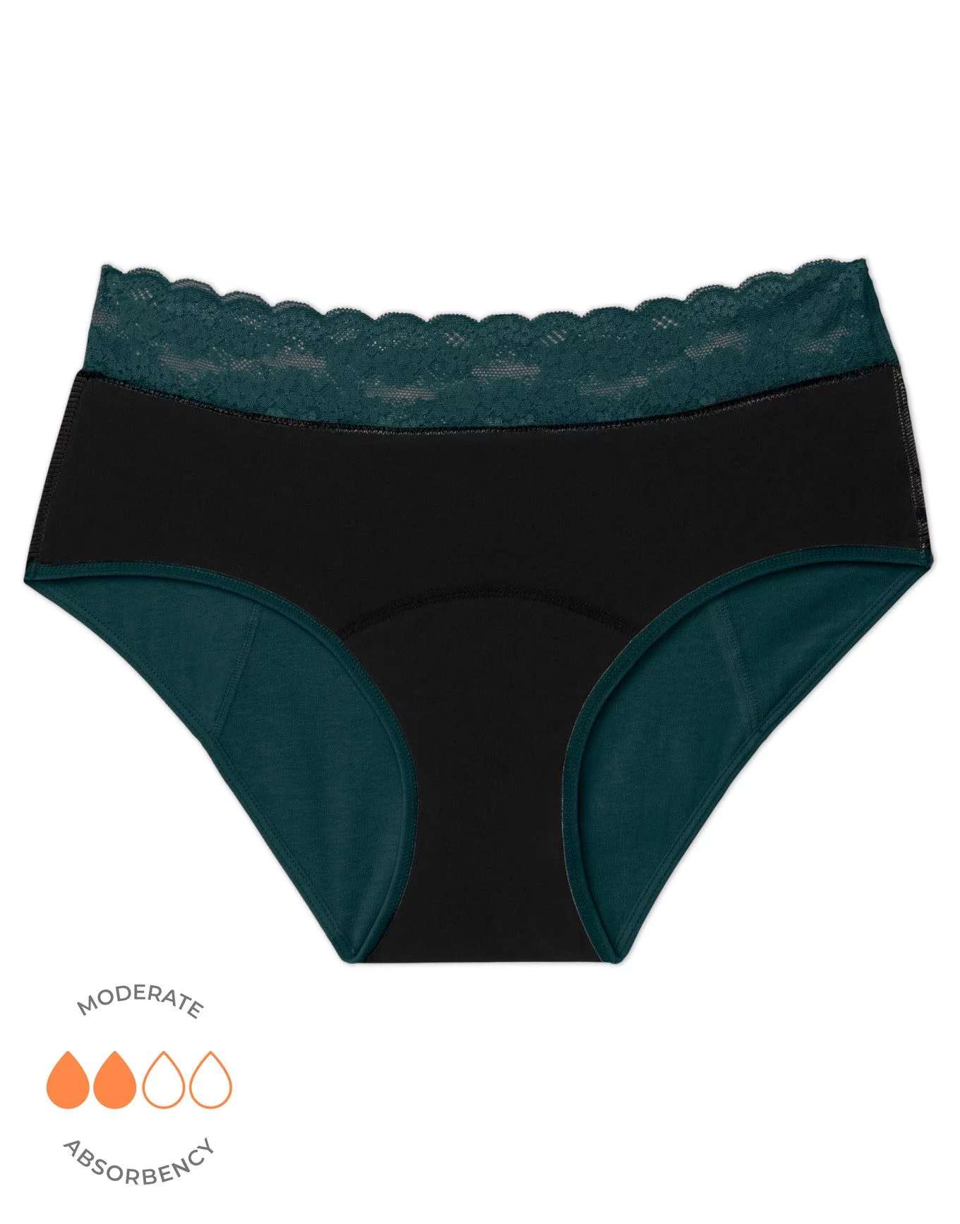 Ella Midi Brief Dark Green Period Panties, XS
