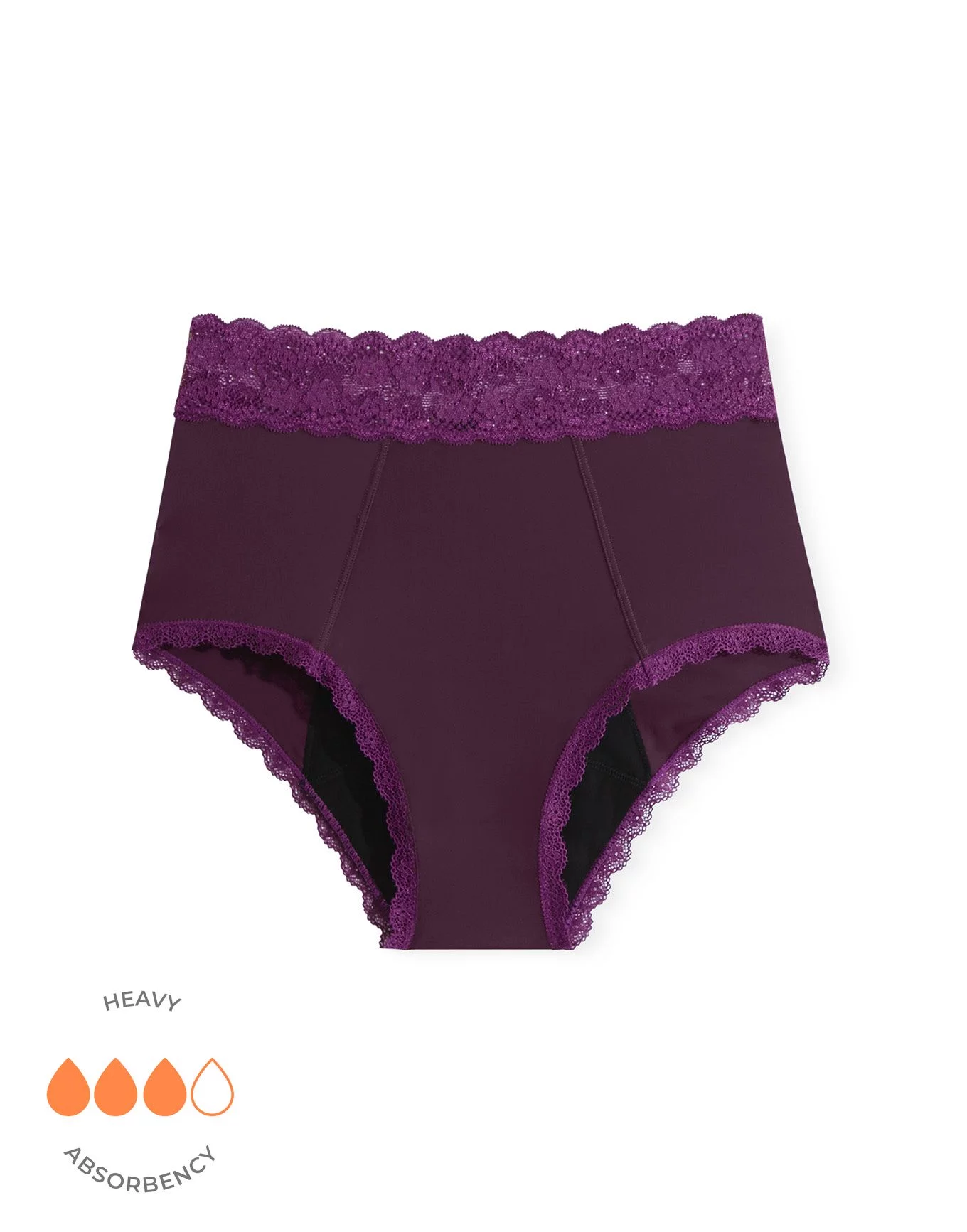 Jess High Waisted Dark Purple 2 Period Panties, XS-XL