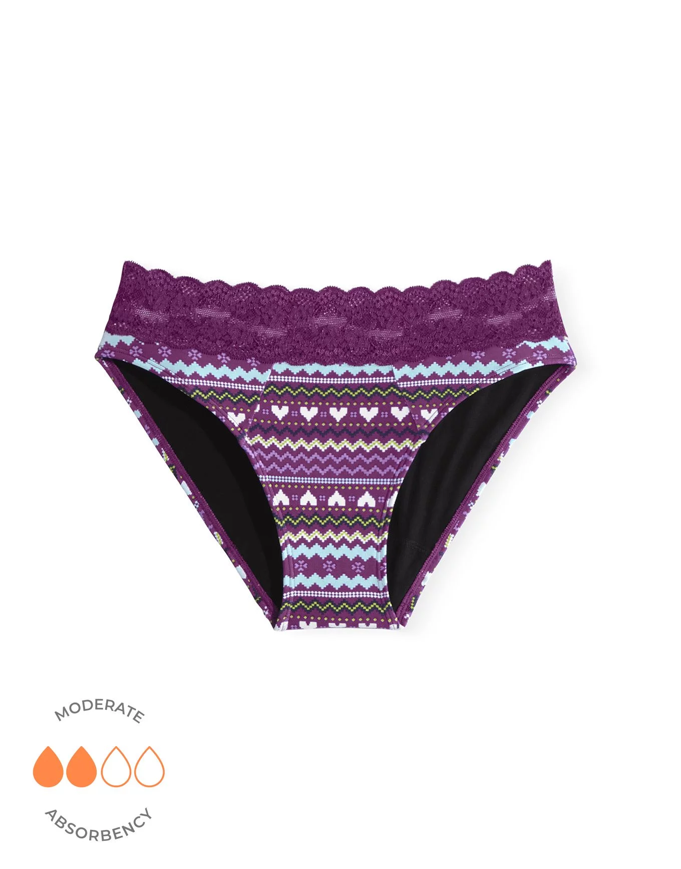 Ella Midi Brief Novelty Purple Plus Period Panties