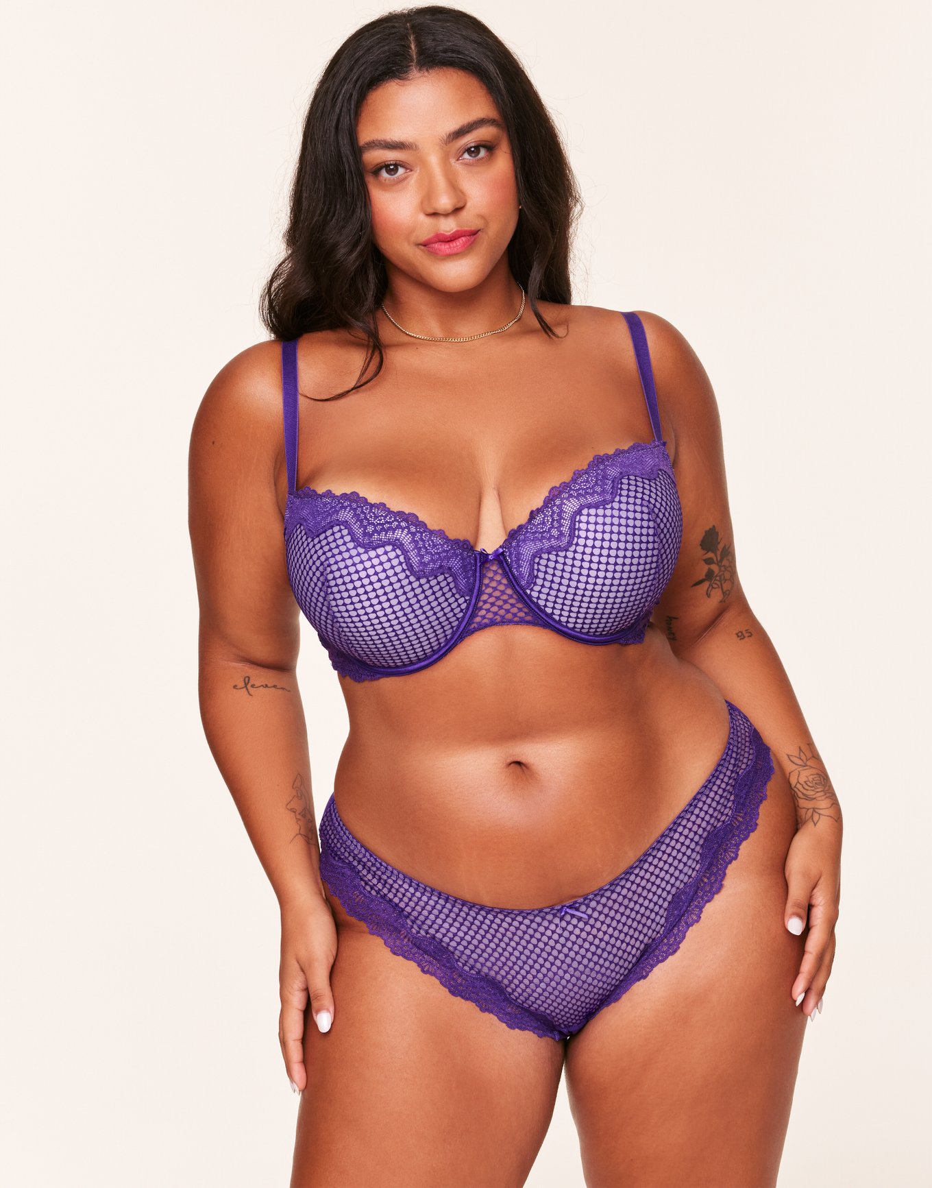 Mauve Purple Plus Size Bra & Panty Sets (Women's)