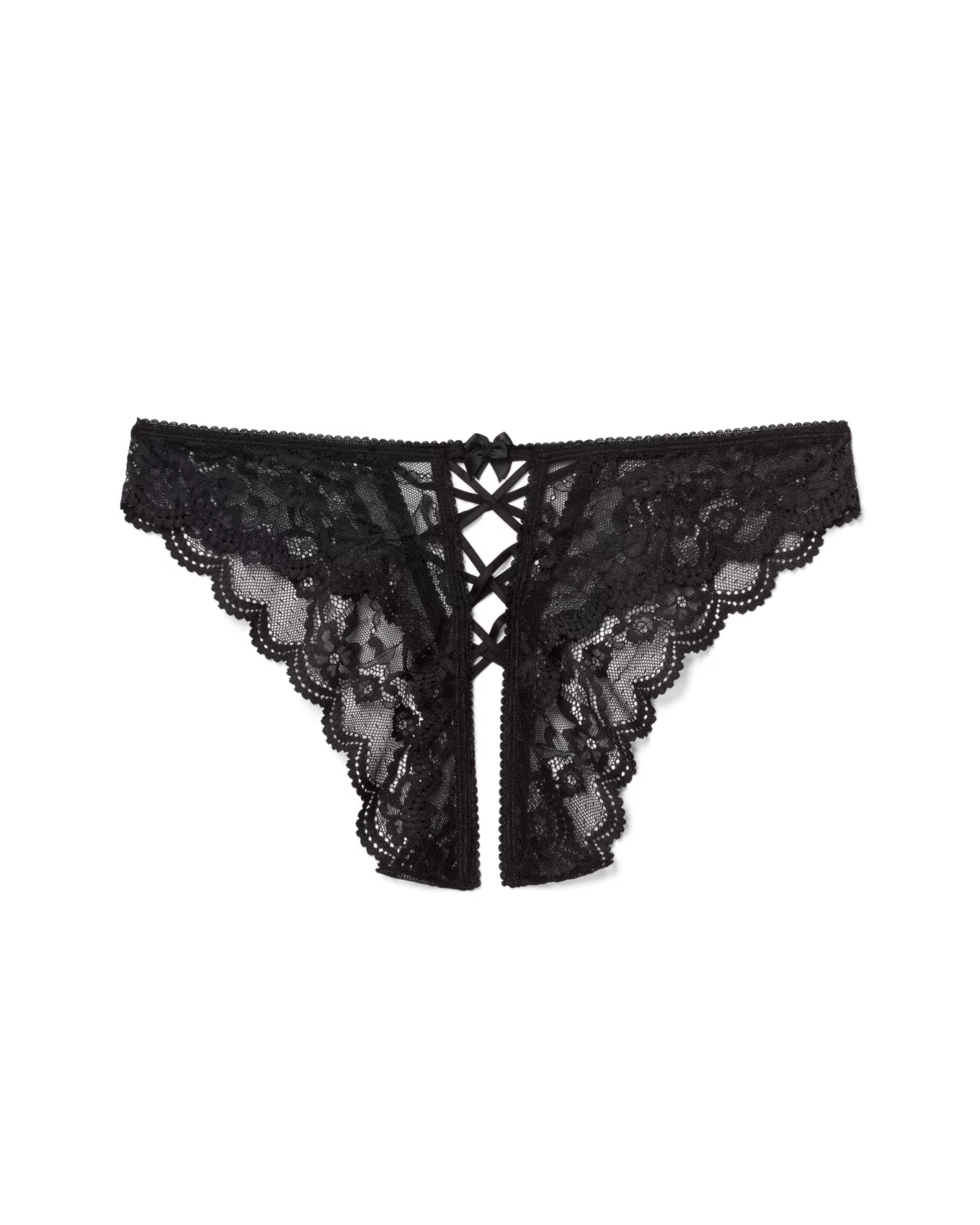 Sarina Cheeky Black Crotchless Cheeky, XS-XL | Adore Me