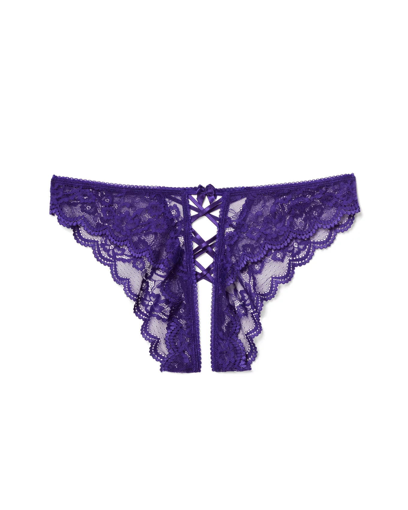 Sarina Cheeky Dark Purple Crotchless Cheeky, XS-XL | Adore Me