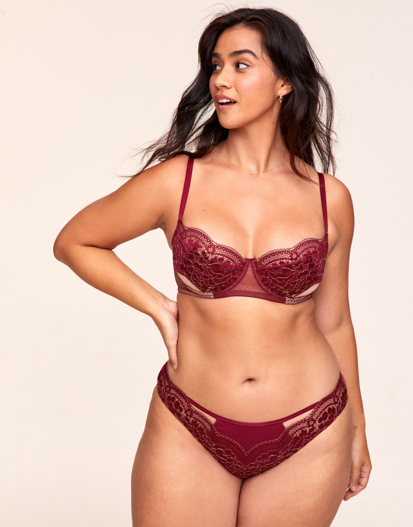 Farina Dark Red Plus Unlined Balconette, 38DD-46DDD | Adore Me