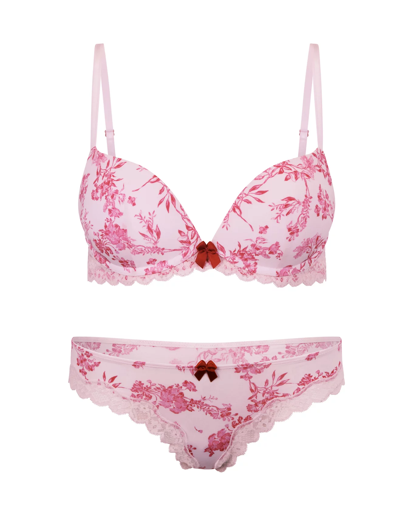 Shea Floral Pink 2 Wireless Push Up, 32A-38D