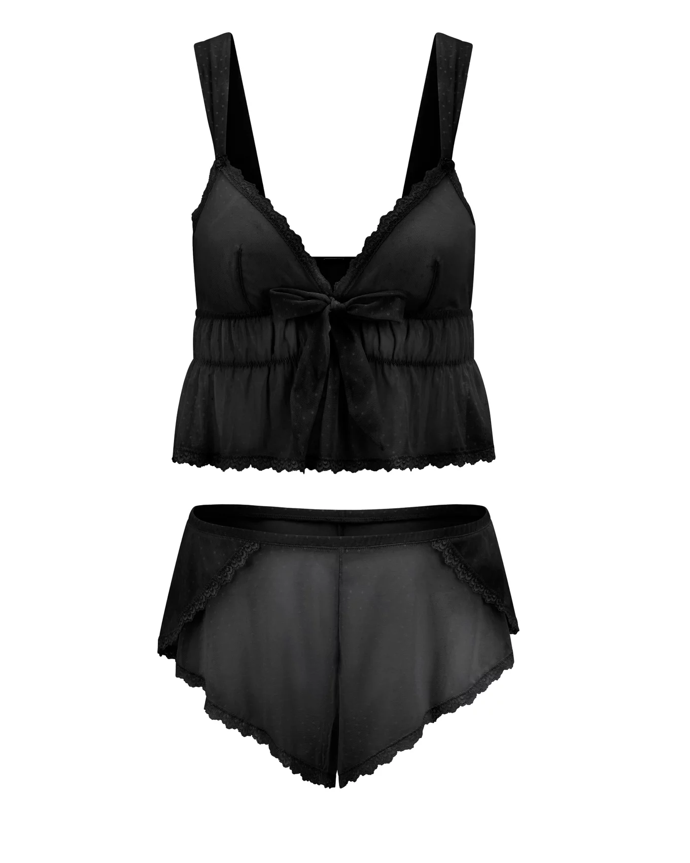 Betty Lou Black Camisole and Short Set, XS-XL