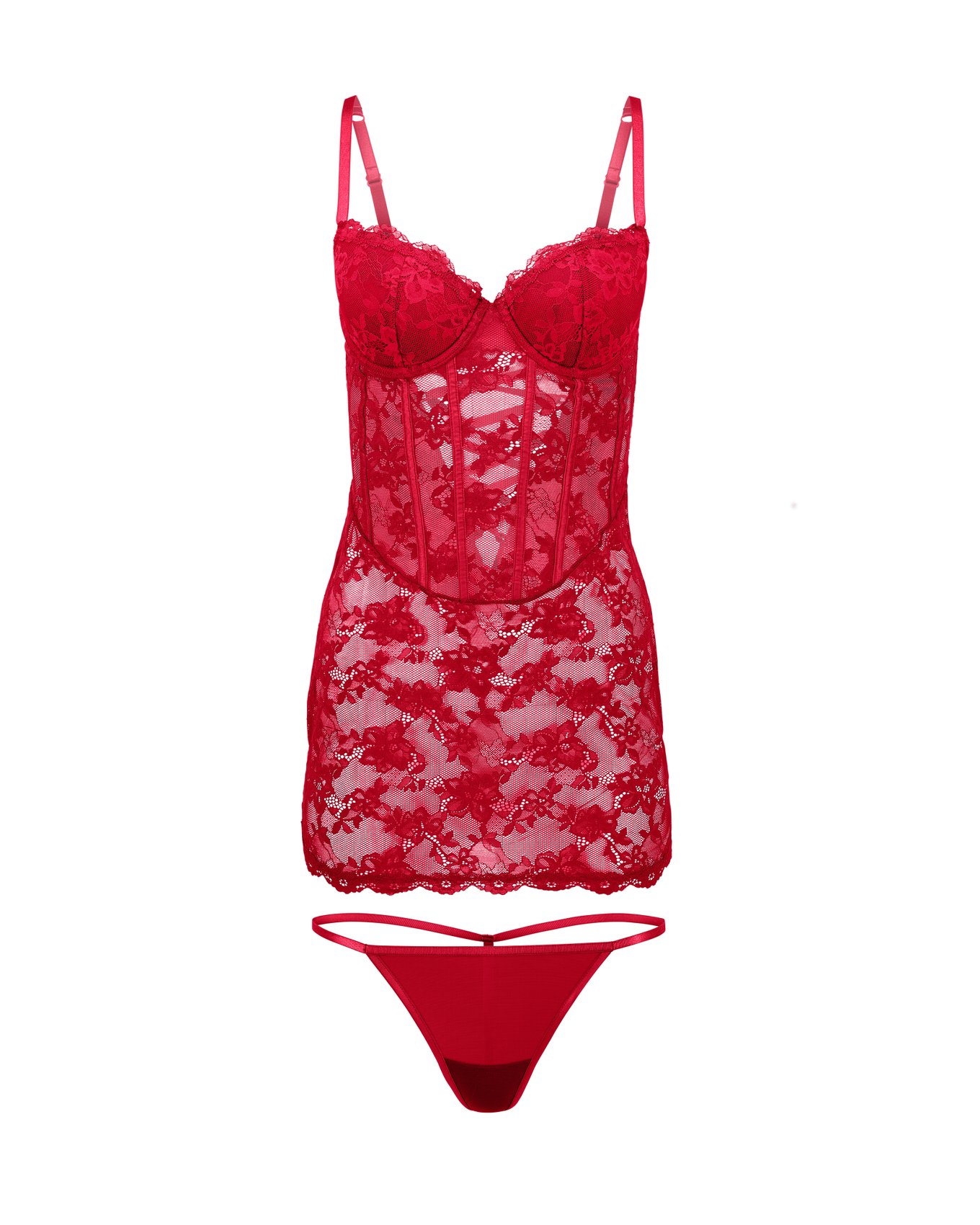 Brielle Dark Red Babydoll, XSXL Adore Me