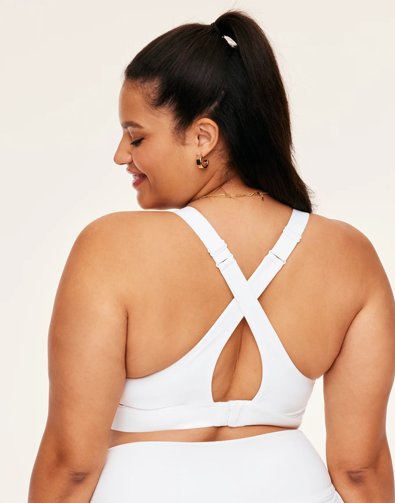 Brylee High Support White Sports Bra, 30A-46DD | Adore Me Brylee High Support White Sports Bra, 30A-46DD | Adore Me