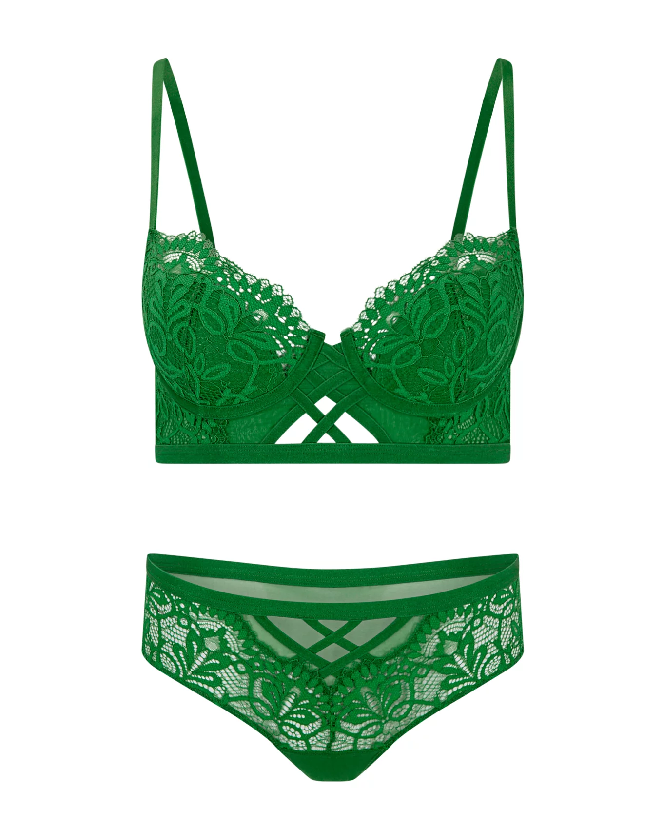 Ladies Secret Treasures nylon underwire bra size 38 DDD color Green