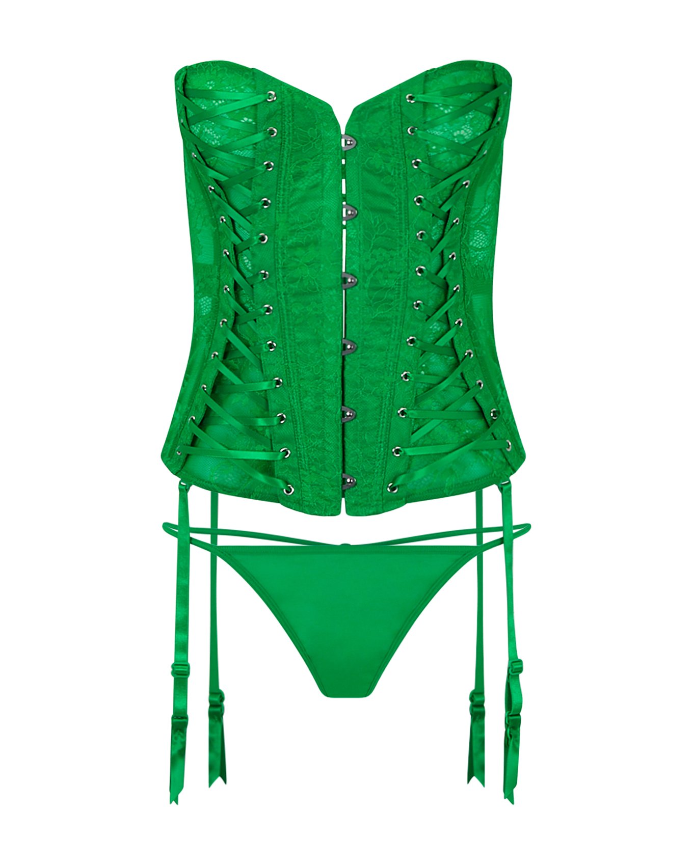 Nikita Dark Green Unlined Boned Corset, XSXL Adore Me