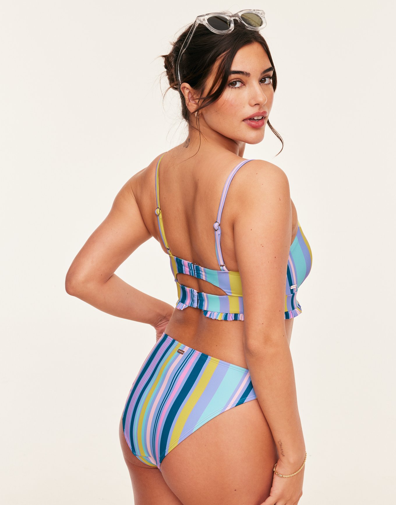 Adore Me Women s Rainey Swimwear Swim Top Stripe Blue