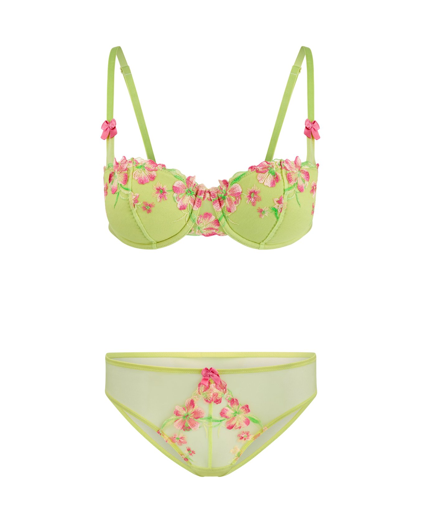 Daphne Floral Green 3 Push Up Balconette 32a 38dd Adore Me