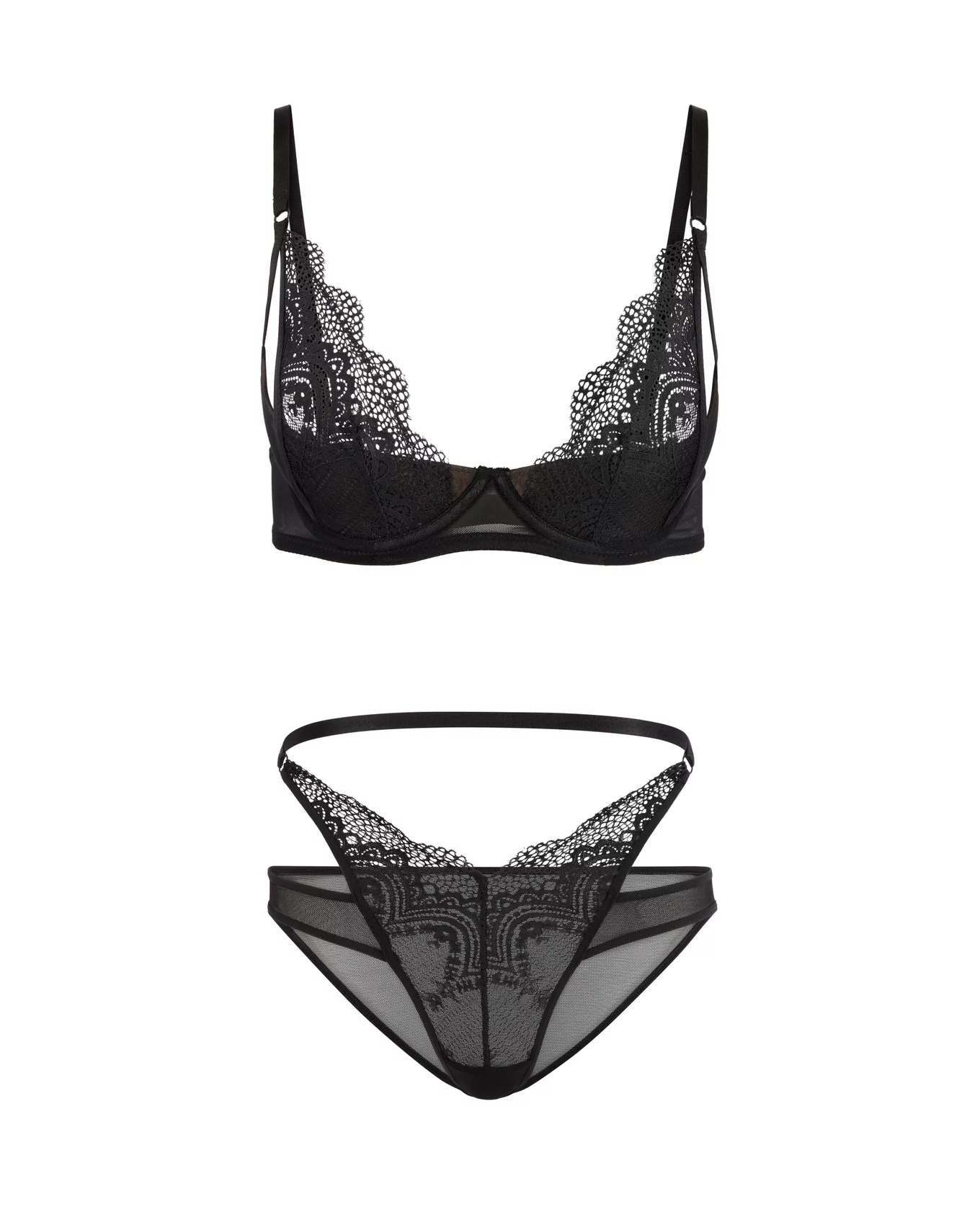 Kaia Black Contour Quarter Cups, 30A-38DD | Adore Me