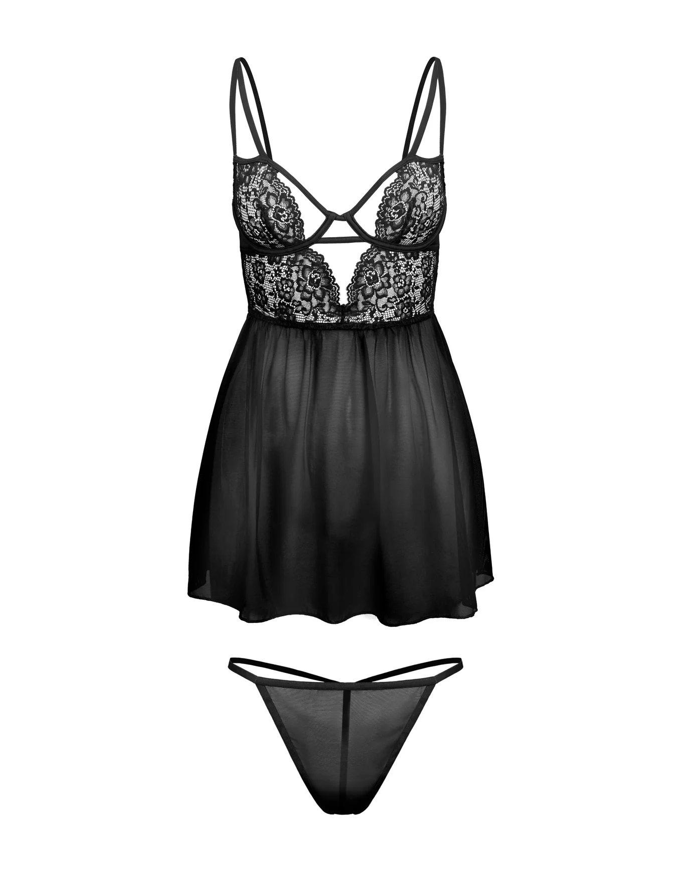 Rae Black Plus Unlined Babydoll, 1X-4X | Adore Me