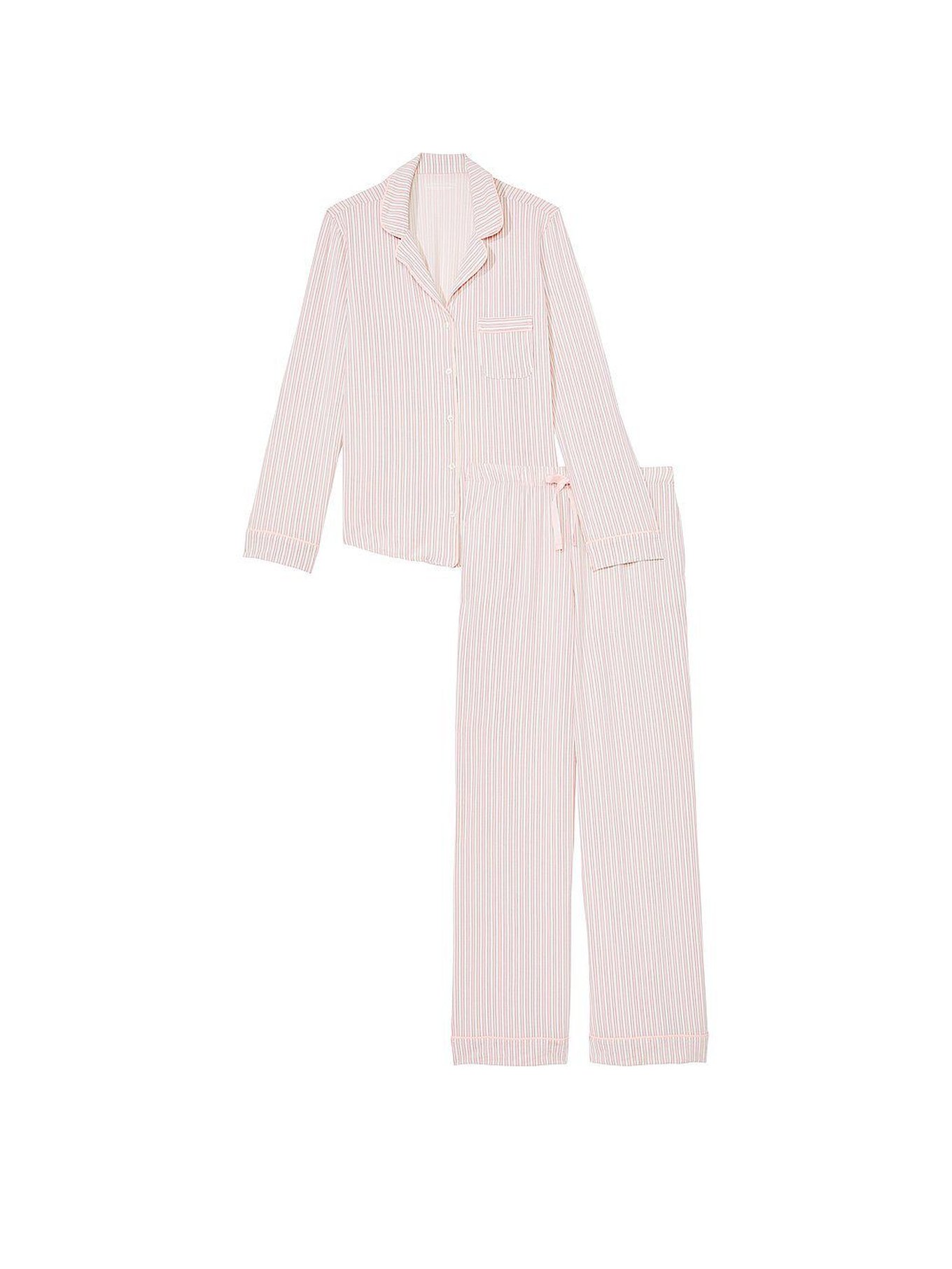 Victoria's Secret Modal Long PJ Stripe White