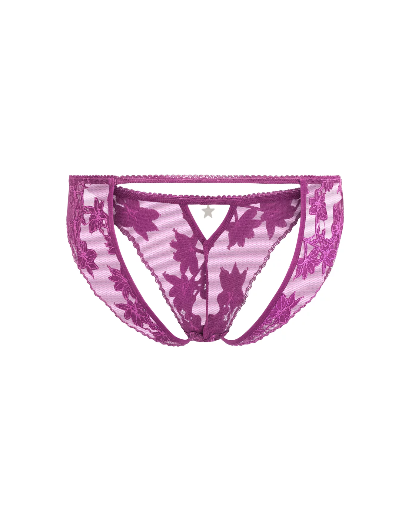 Vega Bikini Dark Purple Crotchless Cheeky, XS-XL | Adore Me