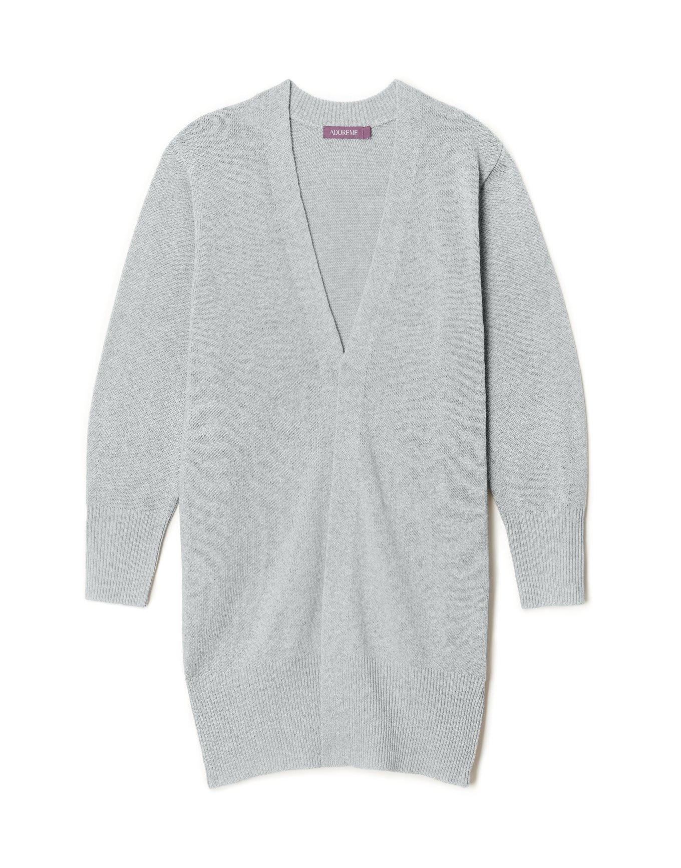 Brooklyn Cardigan Medium Gray Plus Long Sleeves, 1X-3X | Adore Me