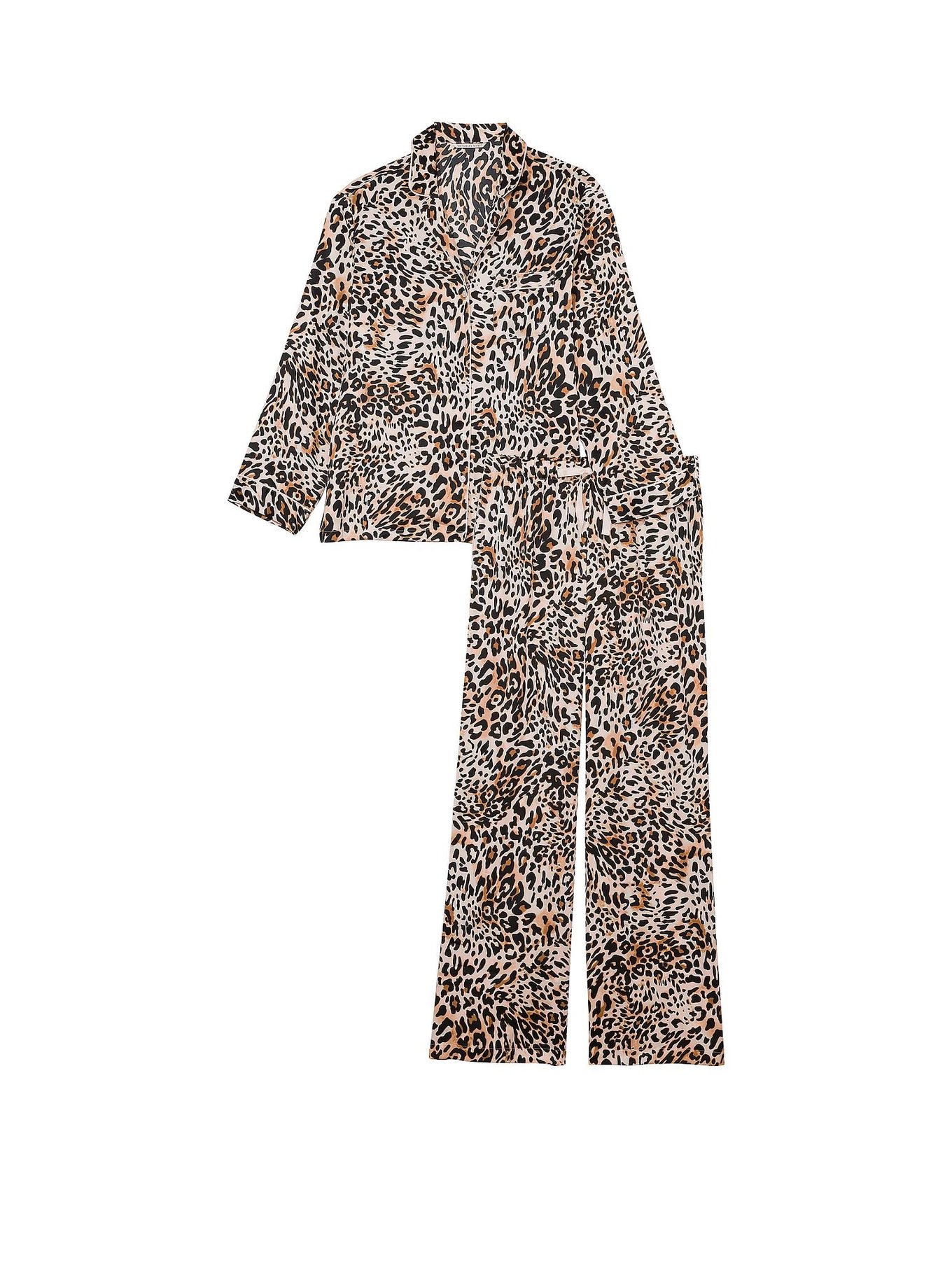 Victoria's Secret Satin Long PJ Animal Brown