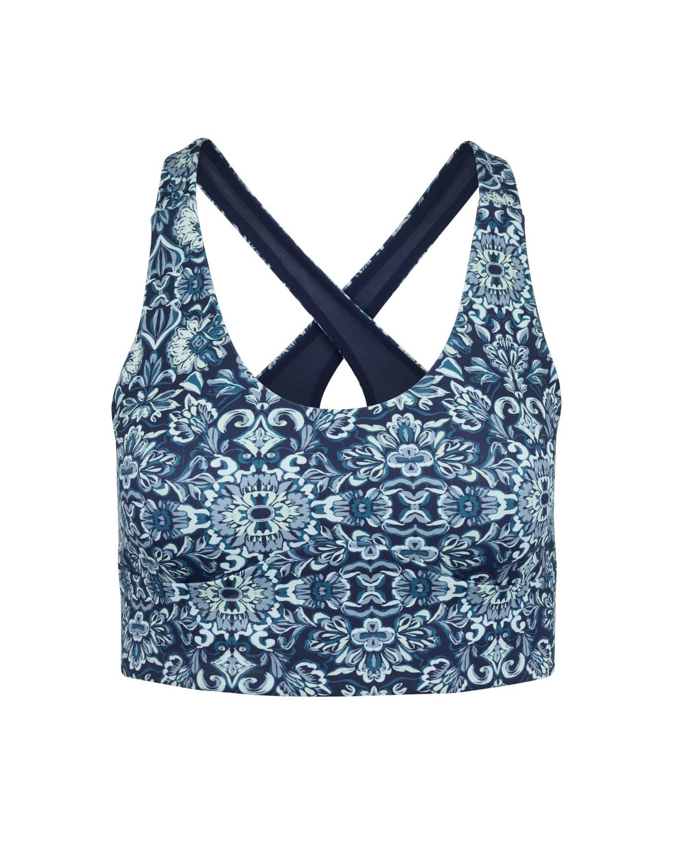 Lotus Crossover Bra Geo Blue Medium Support Lotus Sports Bra, XS Adore Me