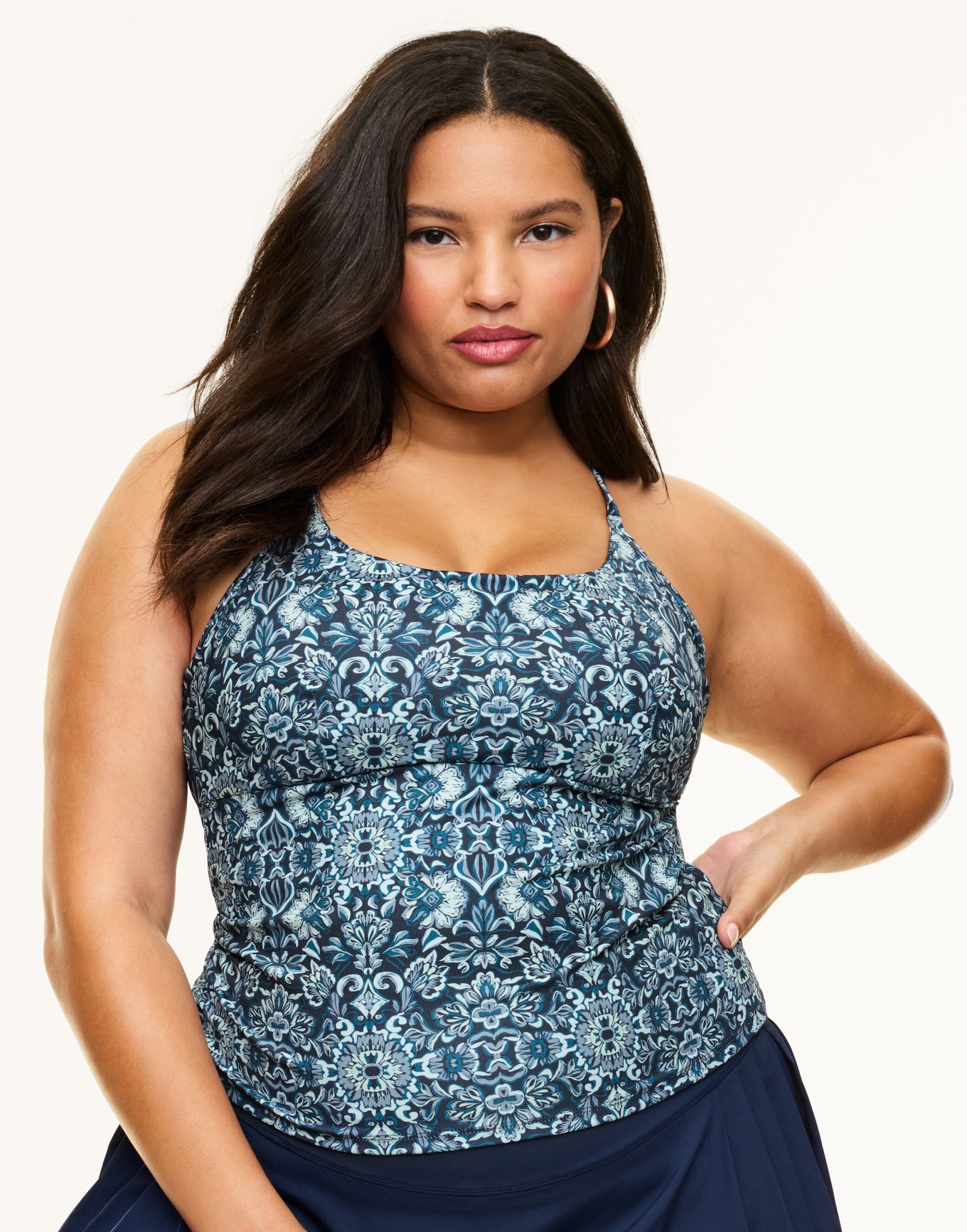 Jaden Geo Blue Plus Support Tank Adore Me Jaden Geo Blue Plus Support Tank Adore Me