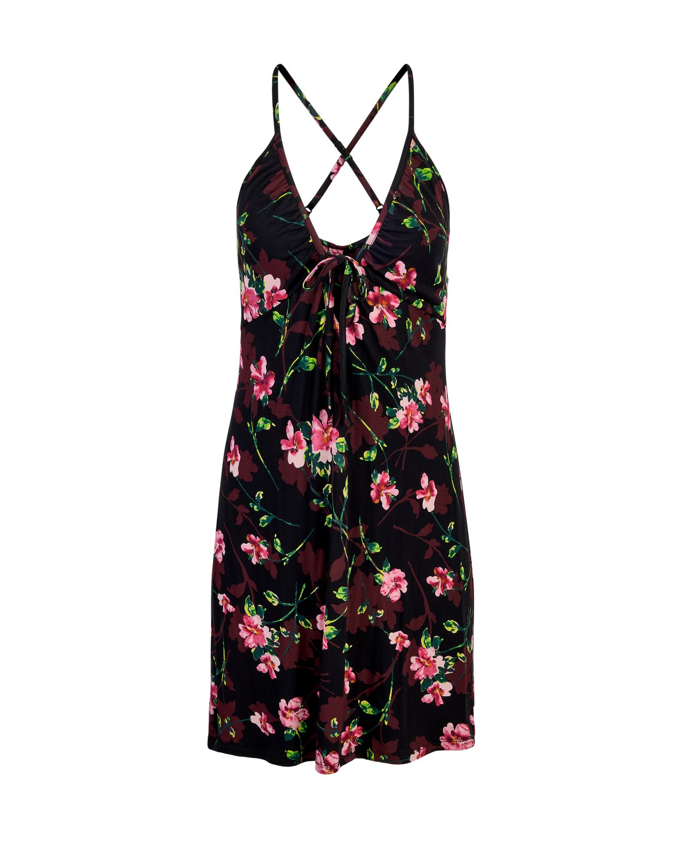 Laylani Floral Black Plus Slip Adore Me