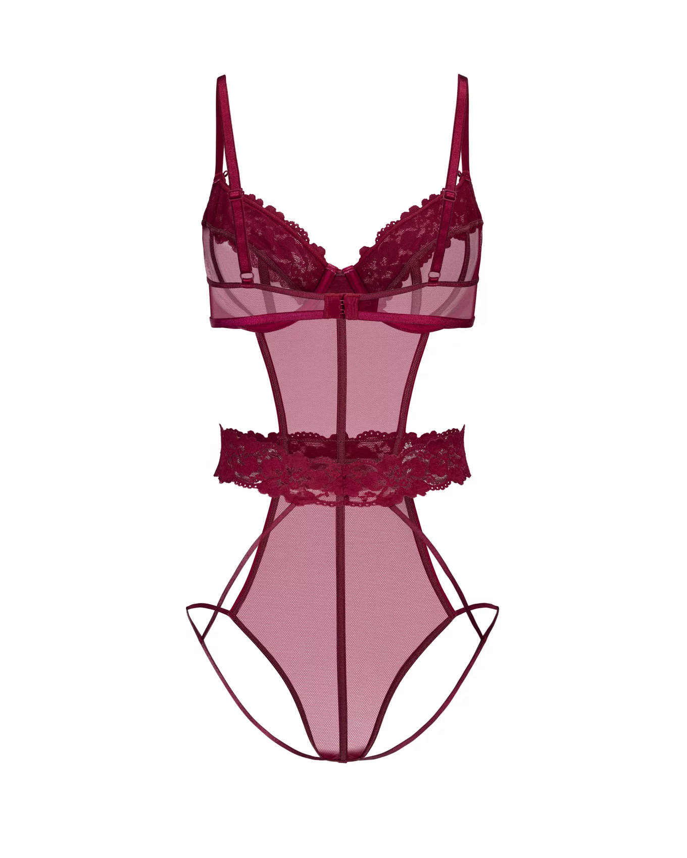 Sawyer Dark Red Crotchless, 30A-46DDD | Adore Me