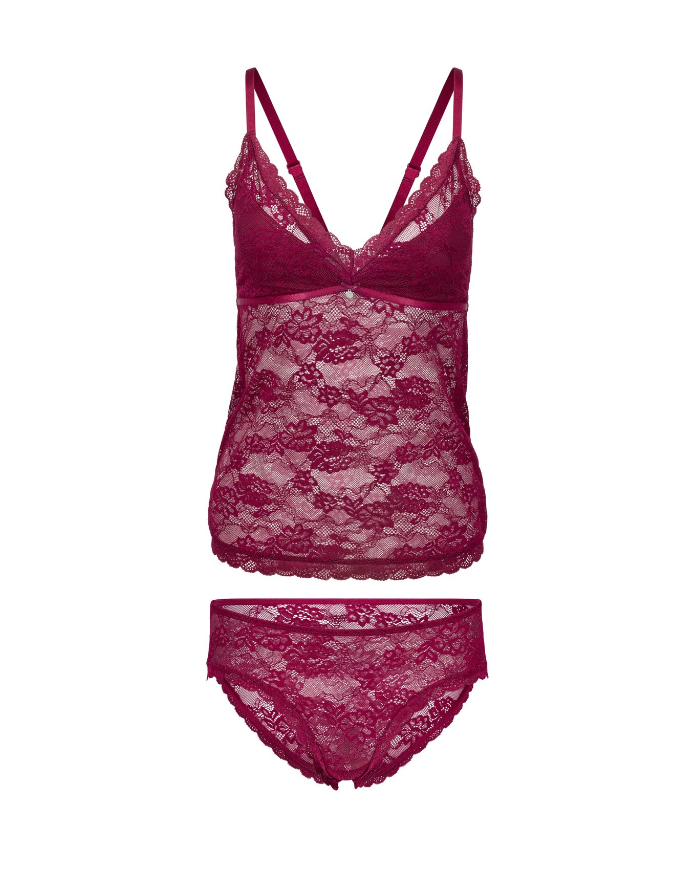 Rosaline Dark Red Plus Cami and Hipster Set, 1X4X Adore Me