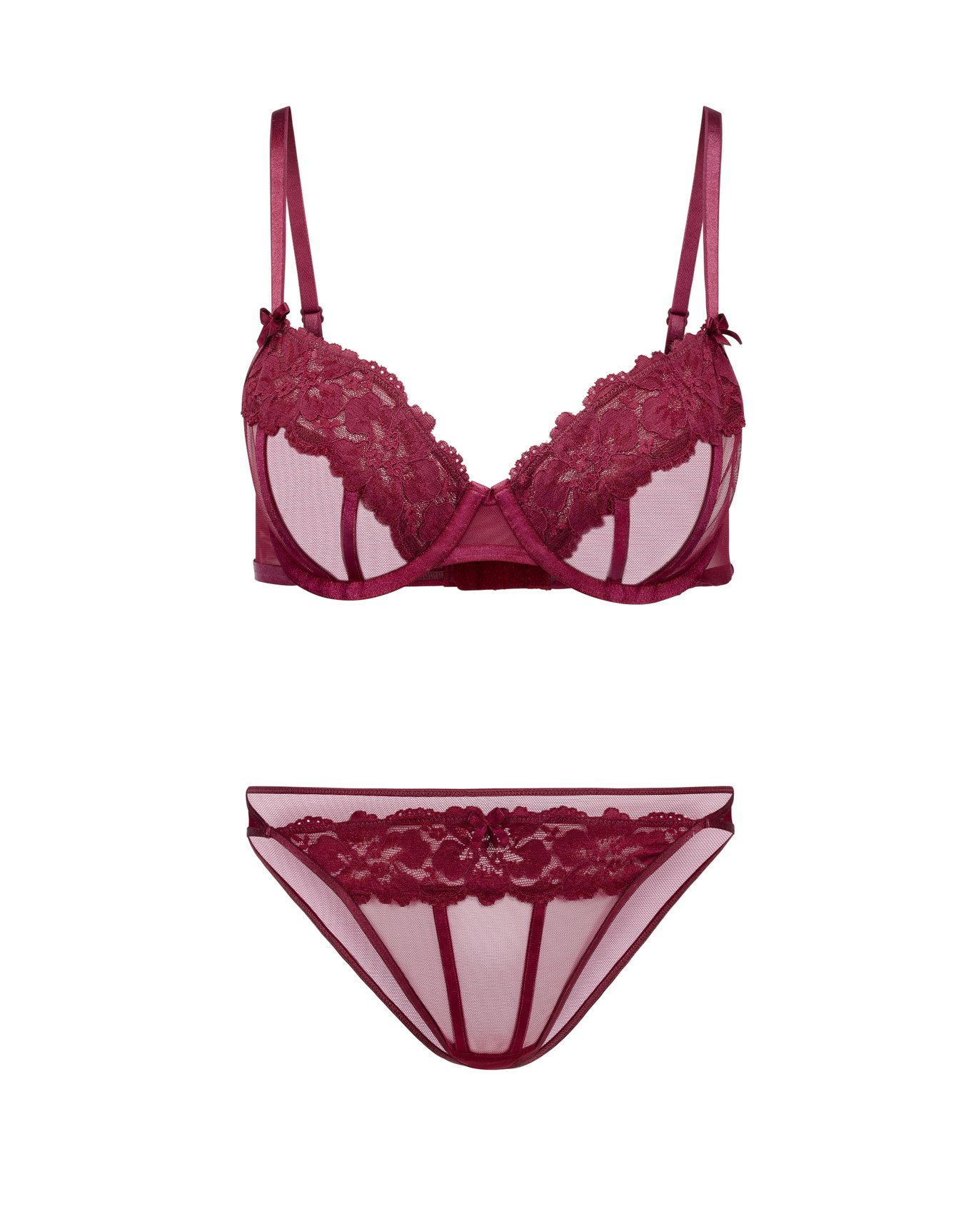Lacie Dark Red Unlined Demi, 32A38DD Adore Me