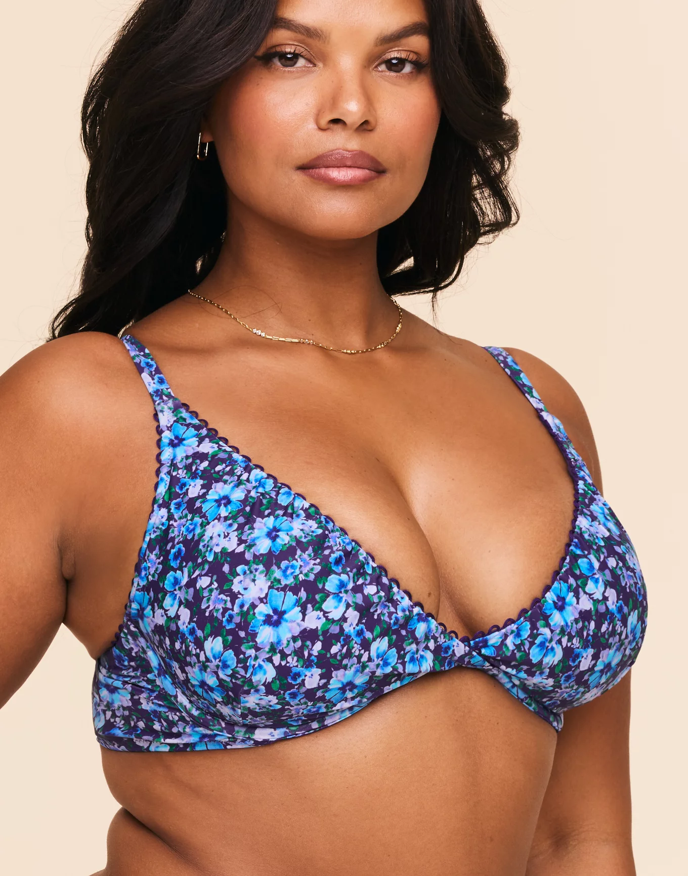 Pilar Floral Purple Two piece Bikini, 32DDD | Adore Me