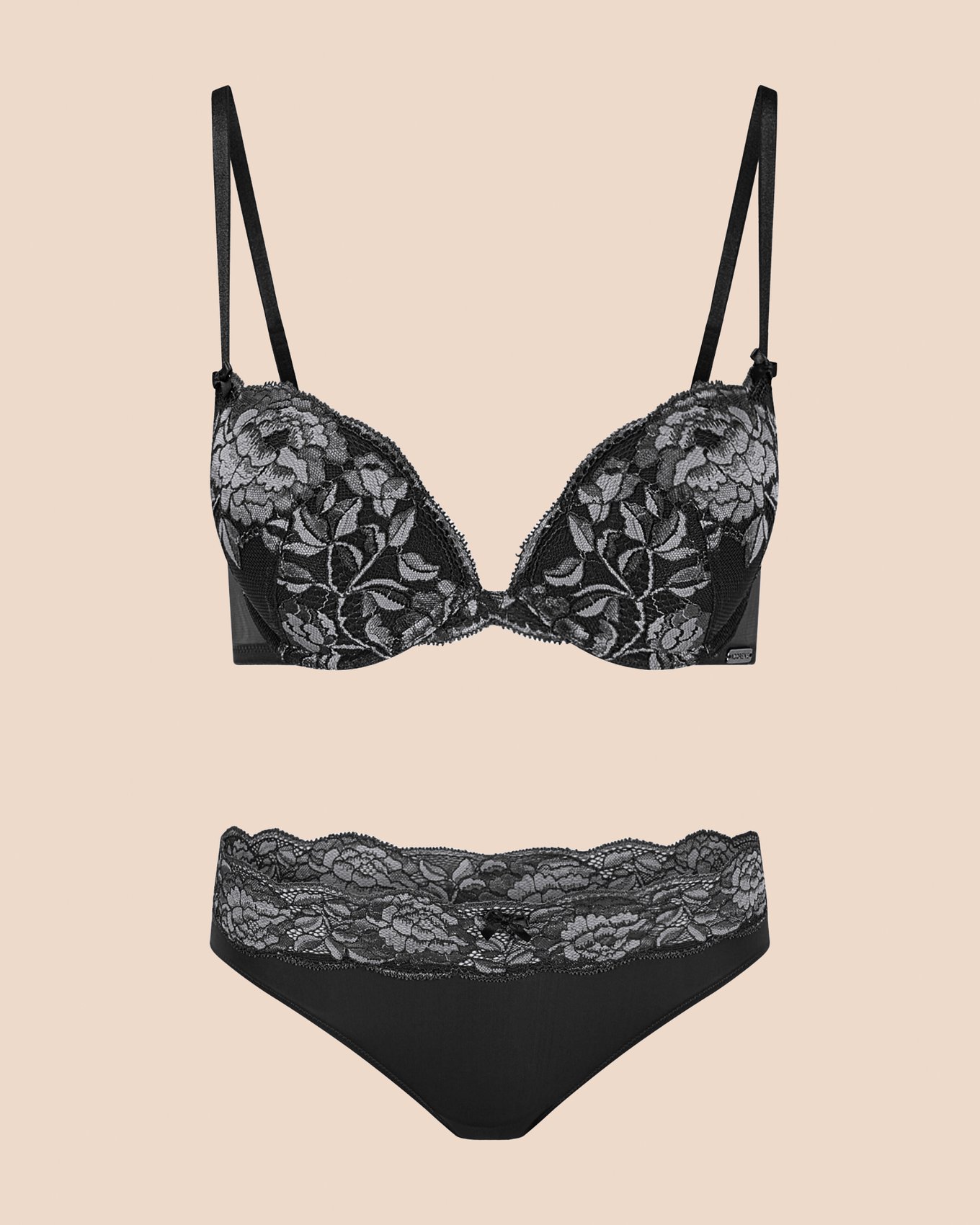 Jaya Black Push Up Plunge Plunge & Panty Set, 30C-36B | Adore Me Jaya Black Push Up Plunge Plunge & Panty Set, 30C-36B | Adore Me