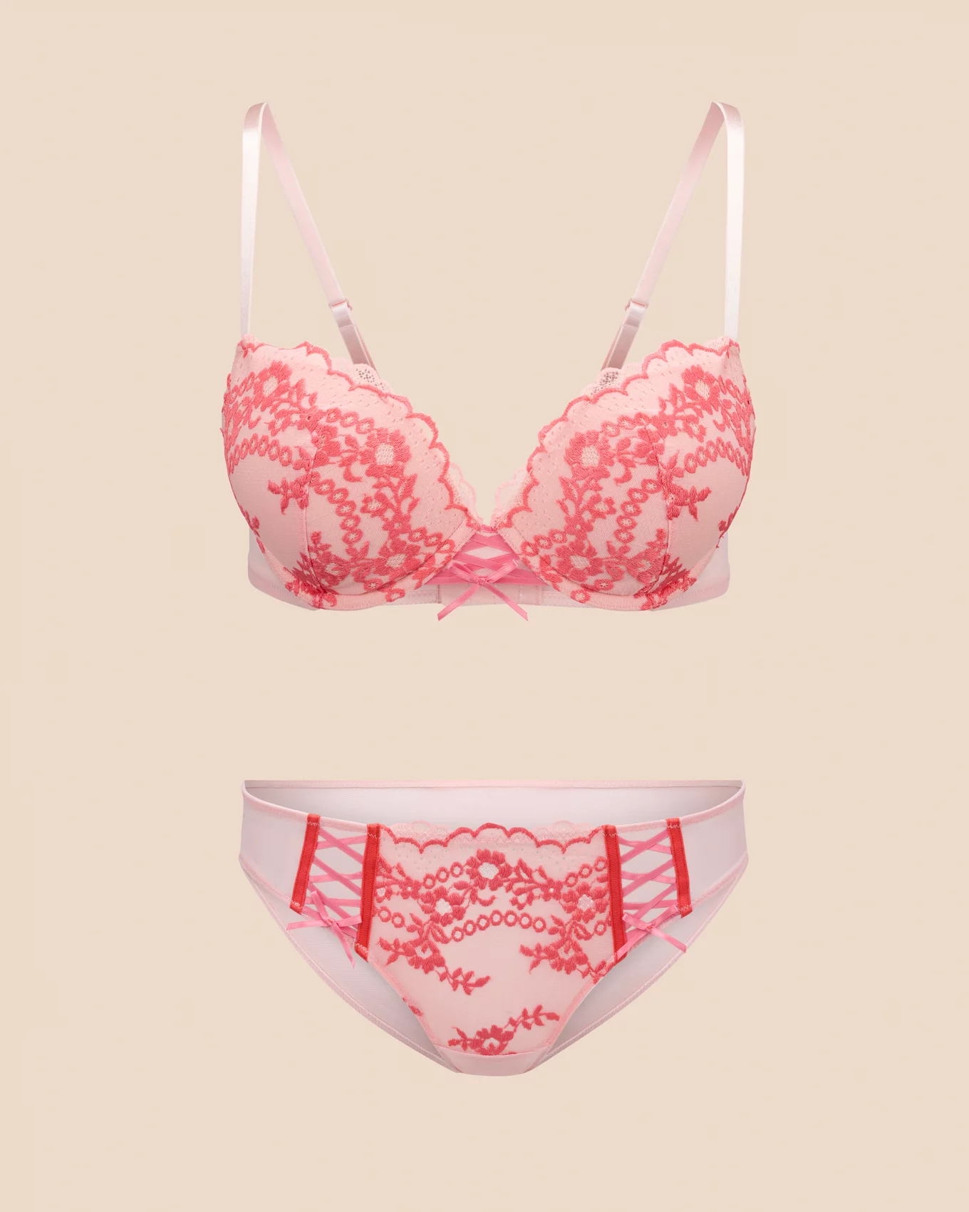 Sydnie Light Pink Push Up Plunge, 32A-36A | Adore Me