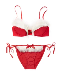 Adore Me Women's Risque Mrs Claus Holiday Side Tie Panty 07759 Red Size  Small