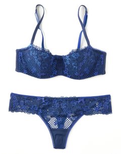 blue bandana bra and underwear set